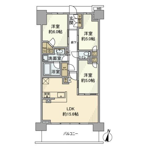 Ｂｒｉｌｌｉａ　Ｃｉｔｙ　石神井公園　ＡＴＬＡＳ　７号棟の間取り