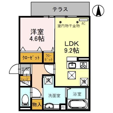 D-ROOM紅雲町Bの間取り