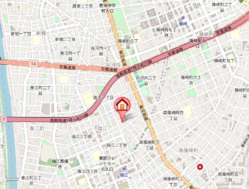 クレアーレ瑞江Ⅵの地図