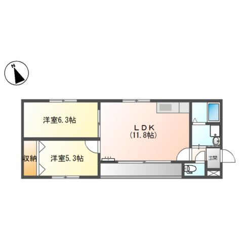 スクエア緑の間取り