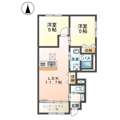 (仮称)箕面市小野原東　新築アパートの間取り
