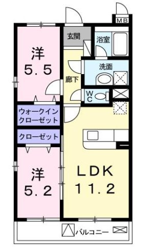 あざみ野グランカーサ　Ⅱ番館の間取り