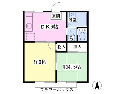 南向き２階角部屋・収納２箇所あり