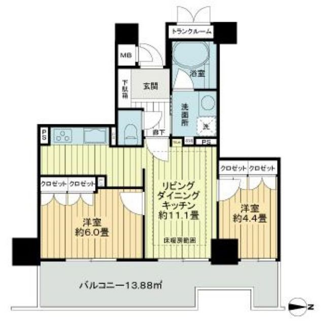 岐阜シティ・タワー43　1808号室の間取り