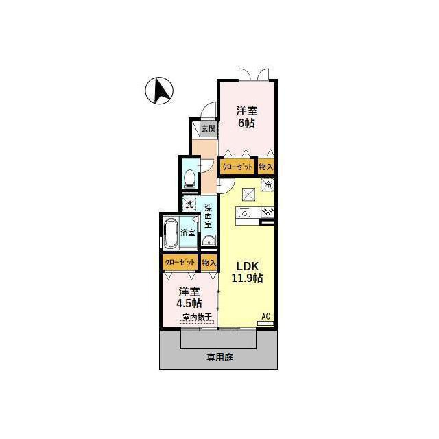 岐阜市琴塚３丁目のアパートの間取り