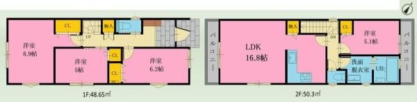 横浜市磯子区森が丘１丁目の新築一戸建の間取り|使い勝手の良い4LDK
お気軽にお問い合わせください。