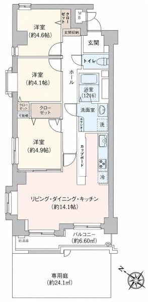 リベルテ南万騎が原の間取り|使い勝手の良い3LDK
お気軽にお問い合わせください。