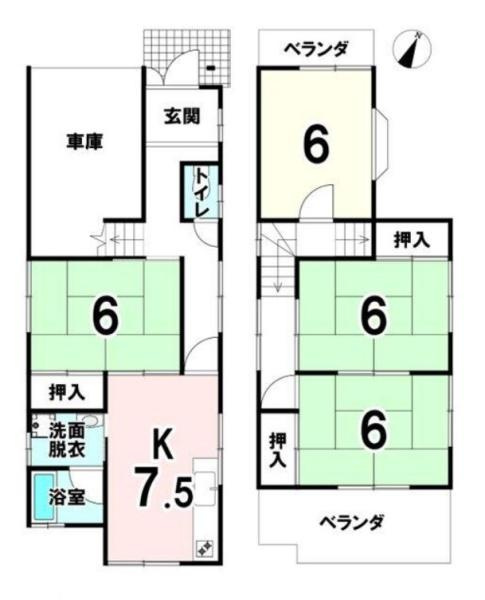 北葛城郡上牧町服部台２丁目　一戸建の間取り