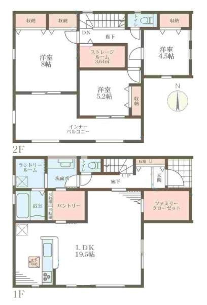 リーブルガーデン葛木 ２号棟 ／新築一戸建の間取り