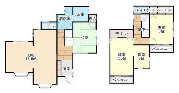 大和高田市築山　一戸建の間取り
