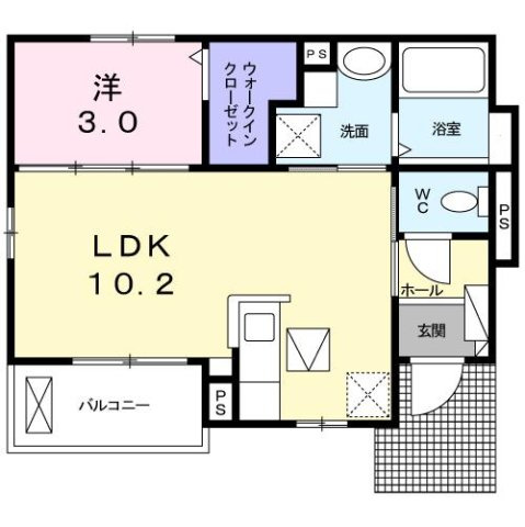 【間取り】 | イゾラ　デラ　フォルトゥーナⅡ