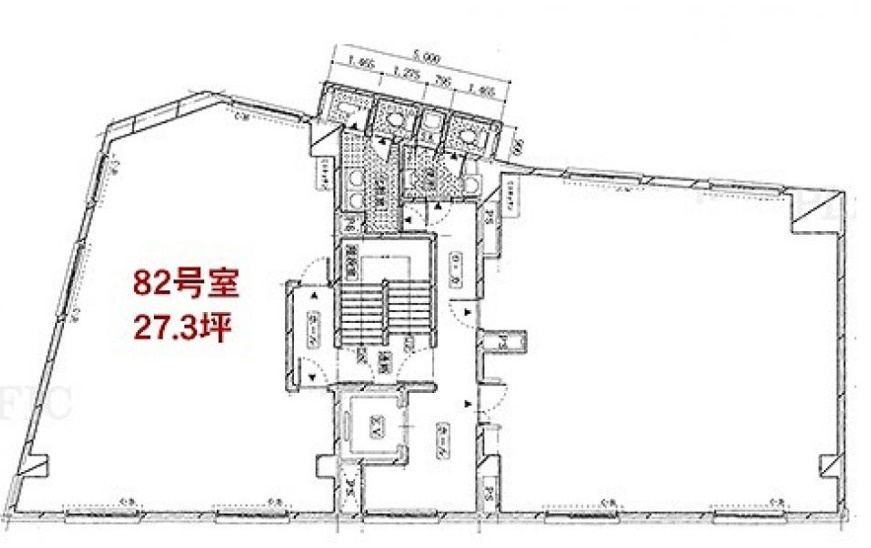 大阪市北区角田町の店舗一部の間取り