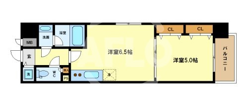 レジディア京町堀の間取り|レジディア京町堀　ひろびろとた間取り