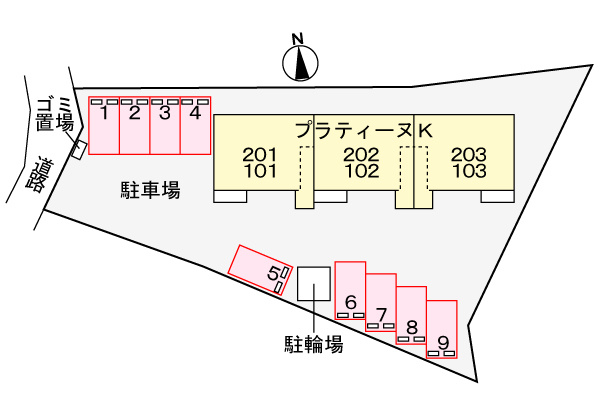 プラティーヌＫの区画図