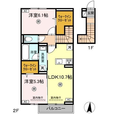 サンメゾン国府　A棟の間取り