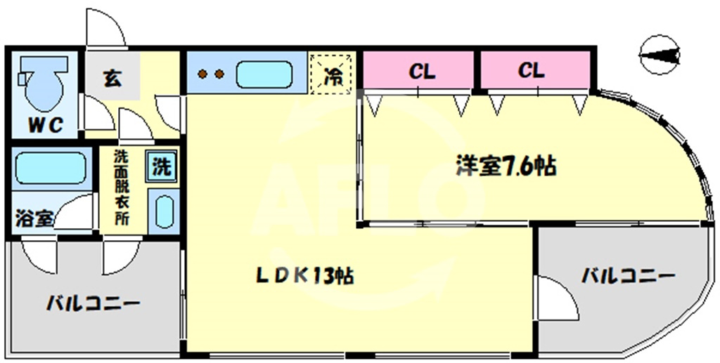 フェルザ今宮戎の間取り|Krehl難波南（クレール難波南）　間取り