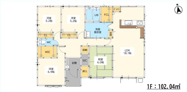 佐賀市西与賀町大字厘外1期1区画 1号棟の間取り
