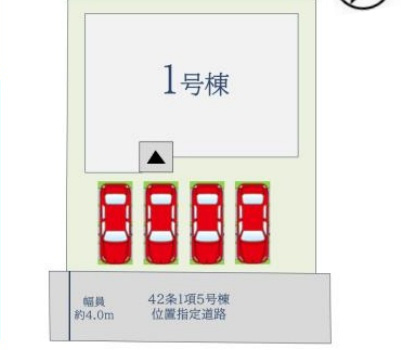 佐賀市西与賀町大字厘外1期1区画 1号棟の区画図