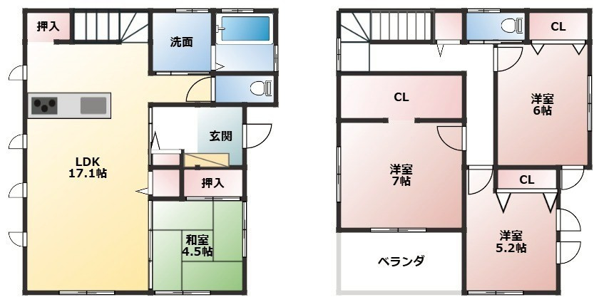 宇都宮市宝木町2丁目戸建の間取り