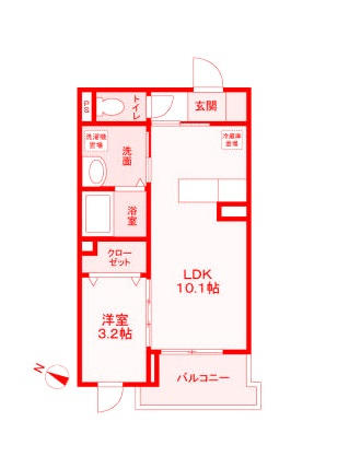 茅ヶ崎市小和田２丁目の賃貸マンションの間取り