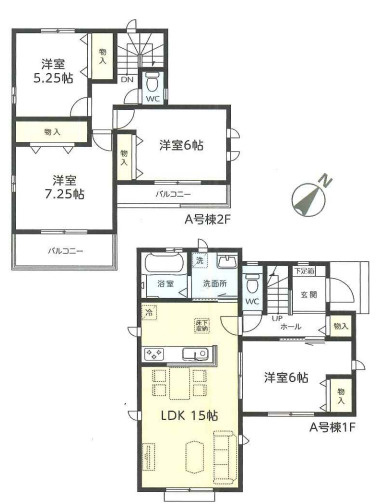 つくば市花畑3丁目25番　新築戸建　A号棟