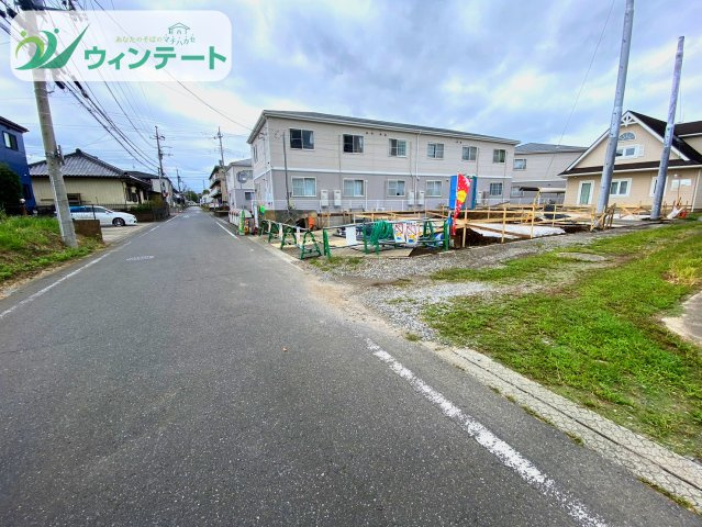つくば市花畑3丁目25番　新築戸建　A号棟の前面道路含む現地写真|建築の進捗に応じて見学も可能です。現地で暮らしのイメージを膨らませてください。