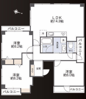 富士マンションの間取り