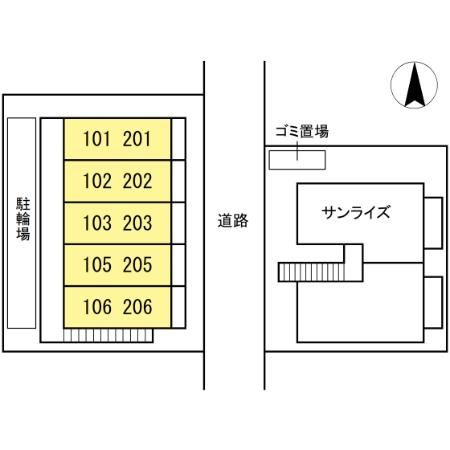 サンライズ西元町の区画図