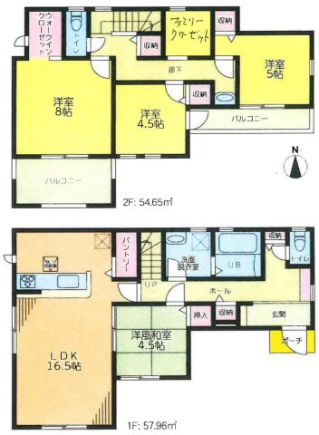 多摩市和田の中古一戸建の間取り