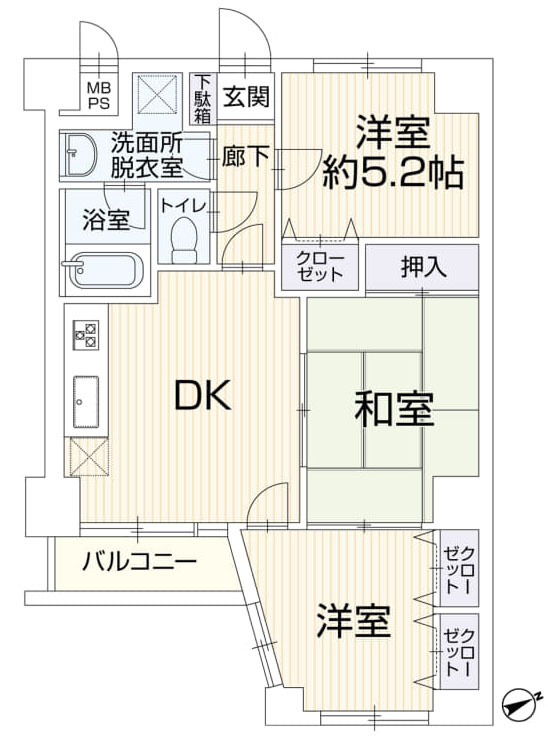 立川市富士見町１丁目の中古マンションの間取り
