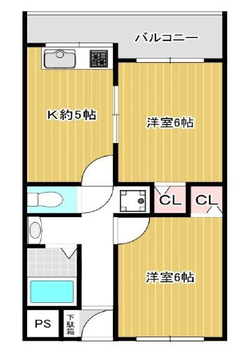 中道グリーンハイツの間取り