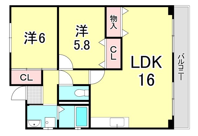 グリーンリッチ夙川Ⅱの間取り