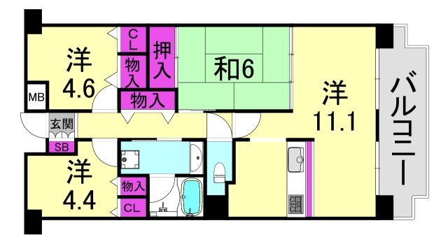 NTPRレジデンス甲子園四番町の間取り