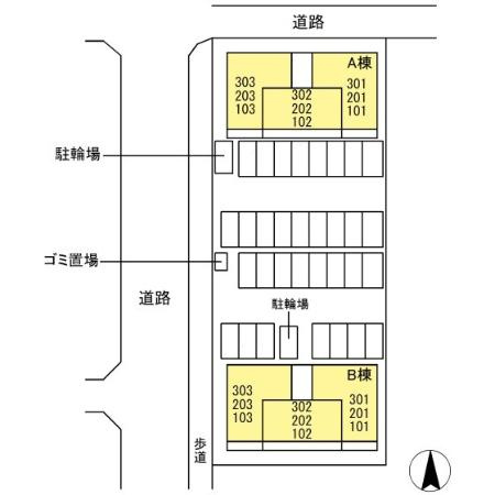 ルミエール Bの駐車場