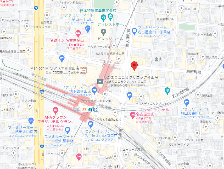 カーニープレイス名古屋金山ビルの地図