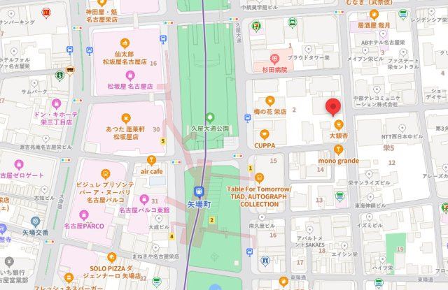 HPスクエア栄の地図