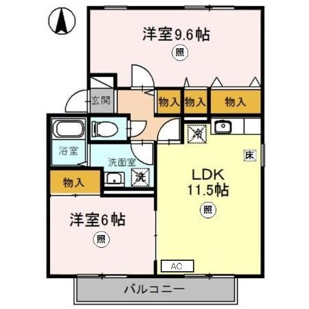 ロイヤルファミールⅡ　Cの間取り