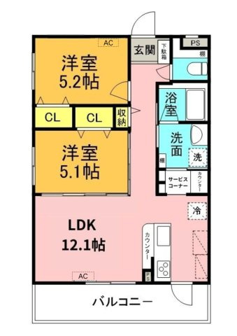 グランディールやはぎの間取り