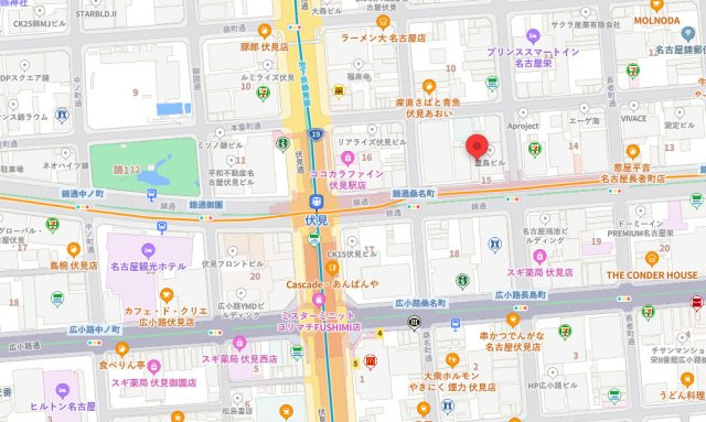 アゼット錦ビルの地図