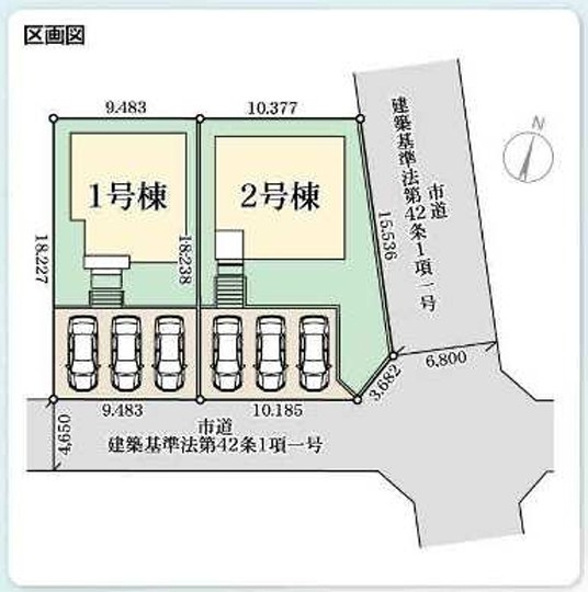【新築戸建】【長期優良住宅】　いわき市常磐上湯長谷町第3　全2棟の区画図|区画図です。ご参照ください。