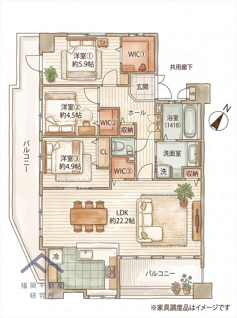 グラン博多レジェンドの間取り