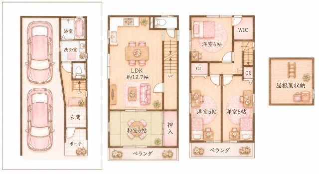三ツ島5丁目　中古一戸建ての間取り|間取り図はいかがですか？ご希望を叶える間取りですか？リビングの広さは？水回りの位置は？カウンターキッチン？など色々な情報が集約されています。弊社ではリフォームなどのご相談も承っております。