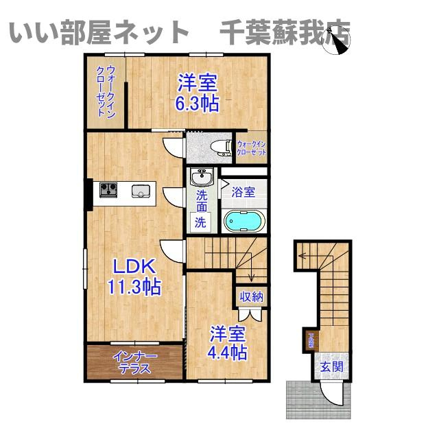 サンライズ・ガーデンⅢの間取り|不動産屋のイメージを変えたい！『いい部屋ネット千葉蘇我店』へ♪
