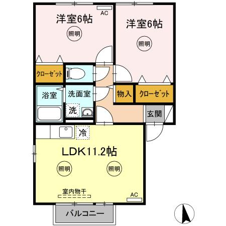 【間取り】 | ユイマールガーデンⅡ A棟