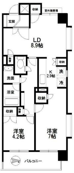 府中市宮町１丁目の賃貸マンションの間取り