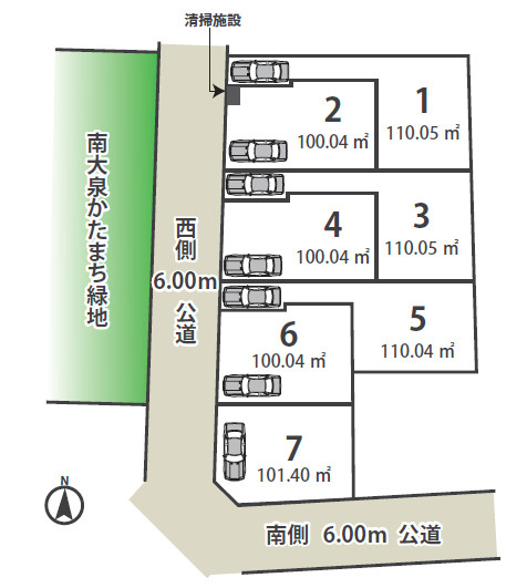 練馬区南大泉2丁目　耐震×大型ロフト　省エネ住宅　全7棟の区画図