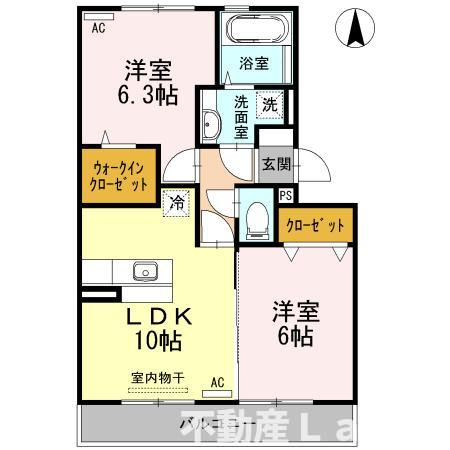 グランソレイユ　A棟の間取り
