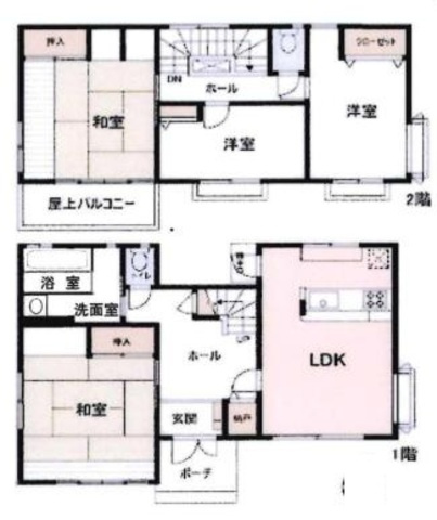 川越市大塚　中古の間取り