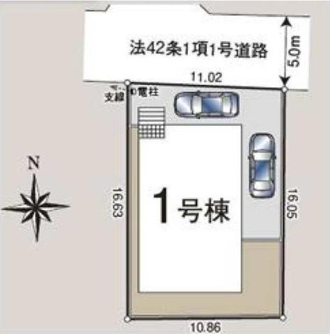川越市笠幡第45の区画図