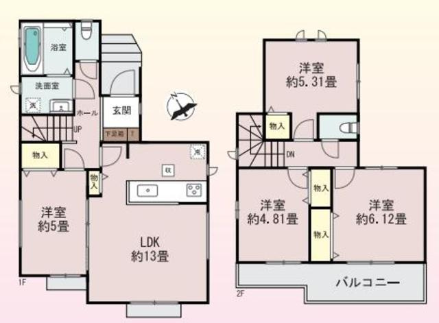 川越市南大塚6丁目の間取り